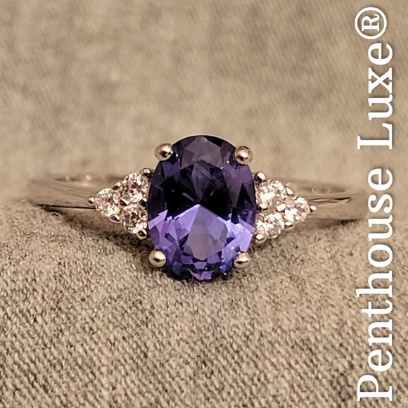 SOLID 925 Sterling Silver Tanzanite Ring - Picture 3 of 5